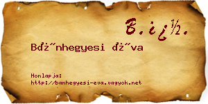 Bánhegyesi Éva névjegykártya