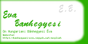 eva banhegyesi business card