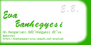 eva banhegyesi business card